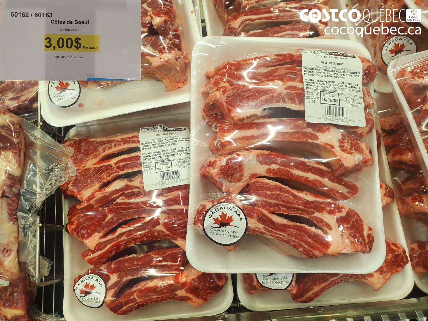 60162 (60163 AUSSI) Cotes de Boeuf  ($3.00 INSTANT SAVINGS)