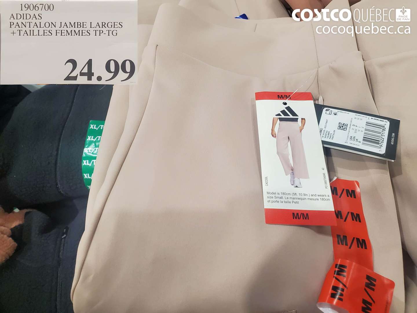 1906700 ADIDAS PANTALON JAMBE LARGES + TAILLES FEMMES TP-TG $24.99