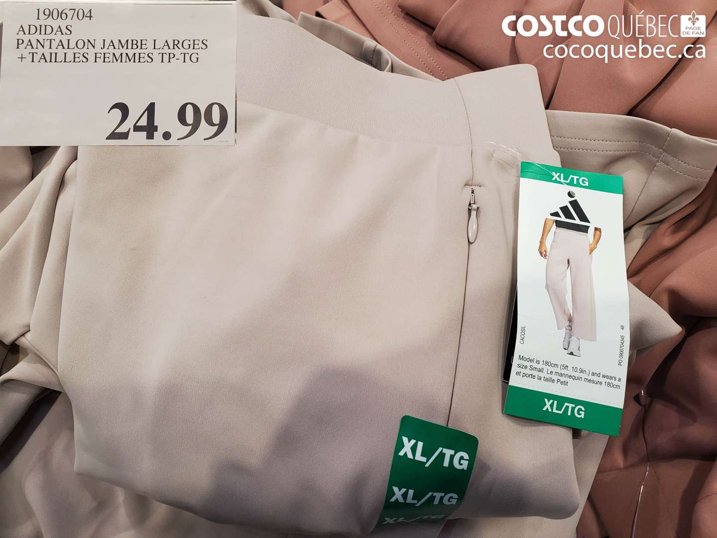 1906704 ADIDAS PANTALON JAMBE LARGES + TAILLES FEMMES TP-TG  $24.99