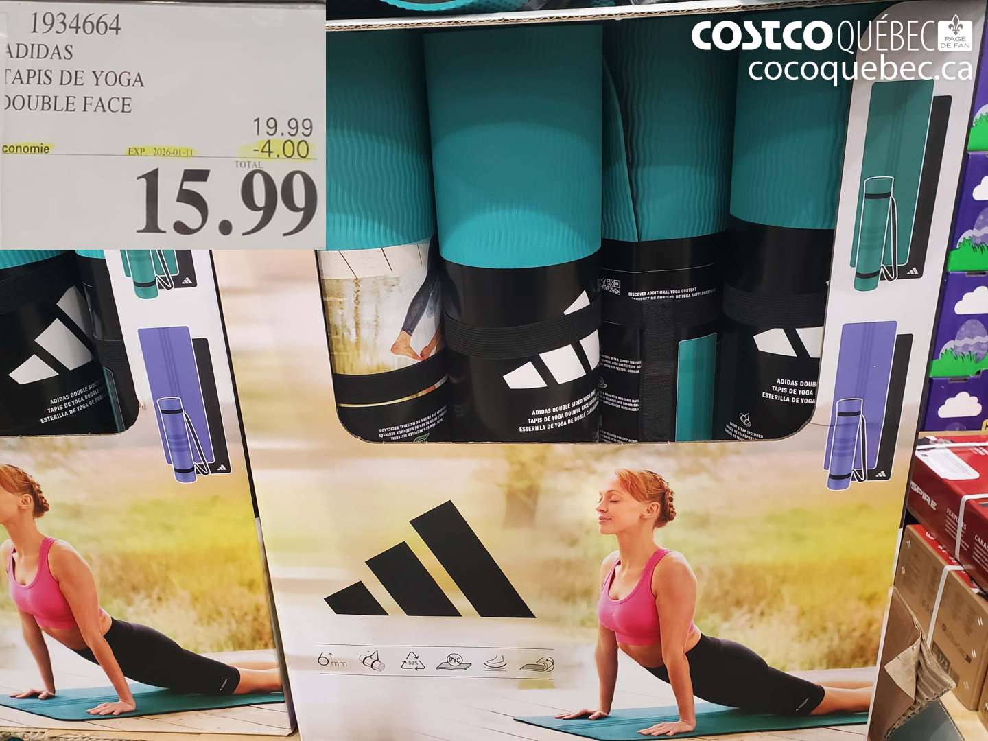 1934664 ADIDAS TAPIS DE YOGA DOUBLE FACE ($4.00 INSTANT SAVINGS EXPIRES ON 2006-01-11) $15.99