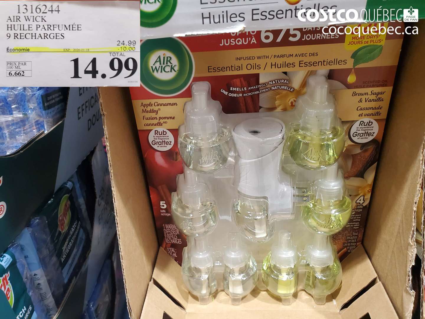 1316244 AIR WICK HUILE PARFUMÉE 9 RECHARGES ($10.00 INSTANT SAVINGS EXPIRES ON 2026-01-18) $14.99