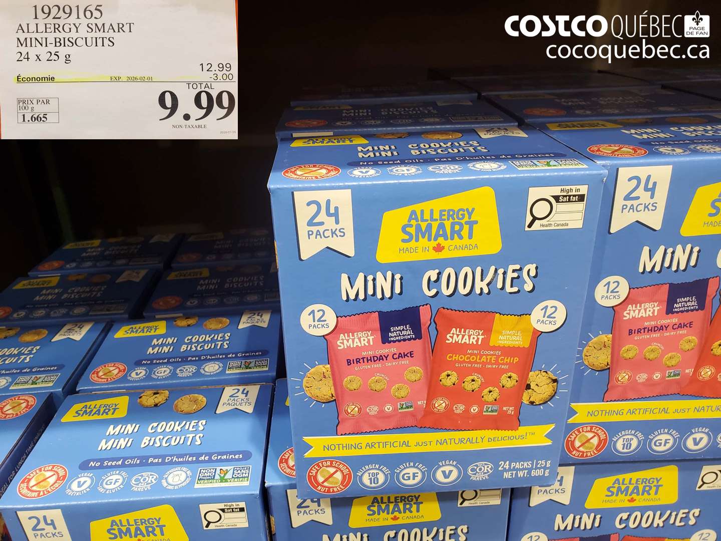 1929165 ALLERGY SMART MINI-BISCUITS 24 x 25 g ($3.00 INSTANT SAVINGS EXPIRES ON 2026-02-01) $9.99