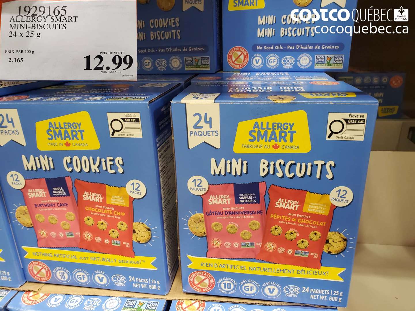 1929165 ALLERGY SMART MINI-BISCUITS 24x25 g  $12.99