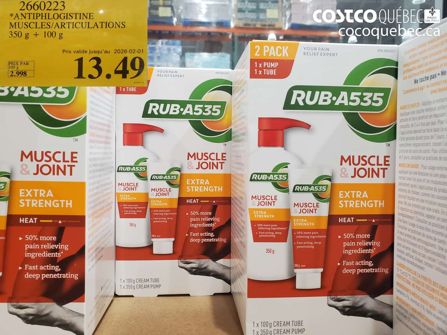 2660223 ANTIPHLOGISTINE MUSCLES/ARTICULATIONS 350 g + 100 g (EXPIRES ON 2026-02-01) $13.49