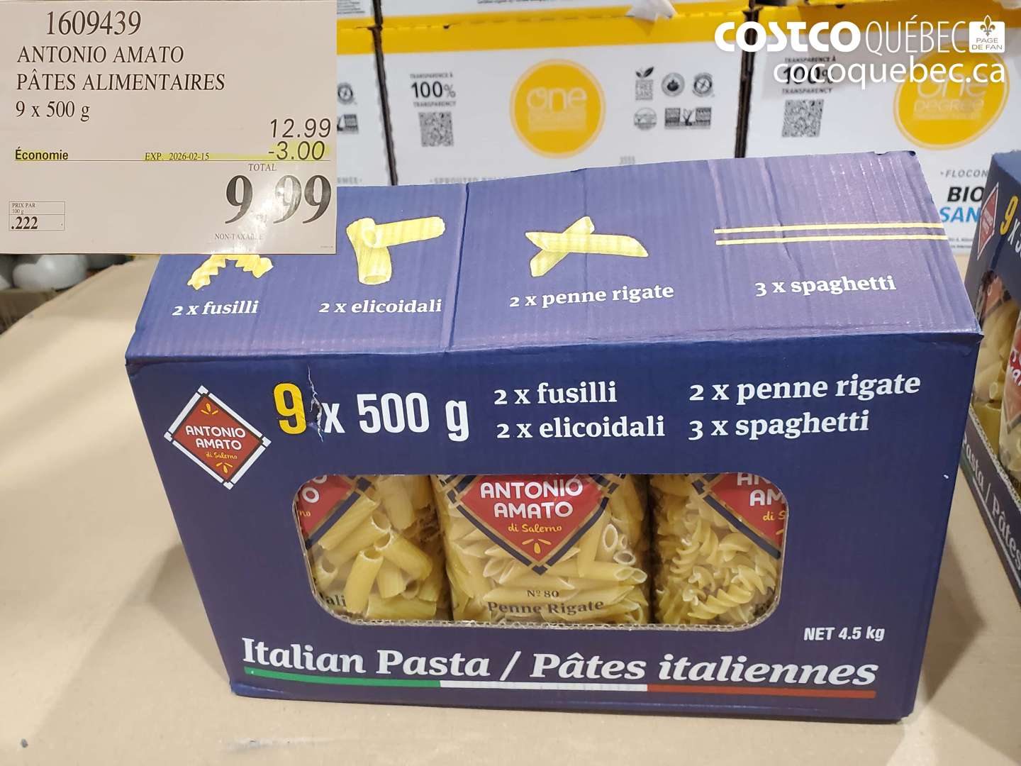 1609439 ANTONIO AMATO PATES ALIMENTAIRES 9 x 500 g ($3.00 INSTANT SAVINGS EXPIRES ON 2026-02-15) $9.99