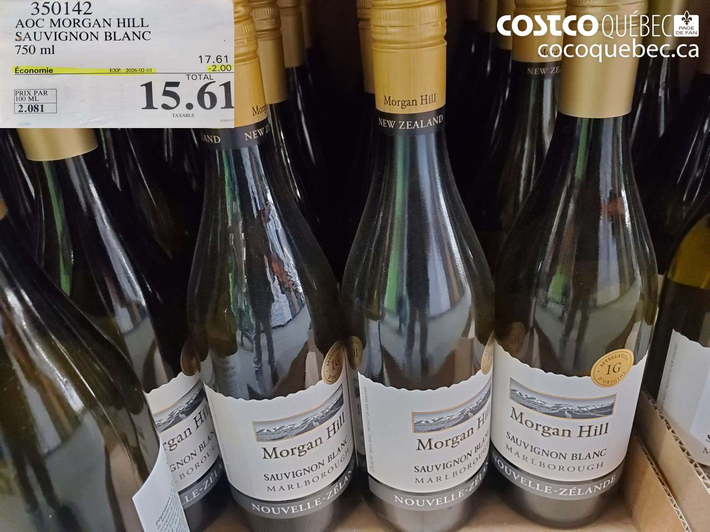 350142 AOC MORGAN HILL SAUVIGNON BLANC 750 ml ($2.00 INSTANT SAVINGS EXPIRES ON 2026-02-01) $15.61