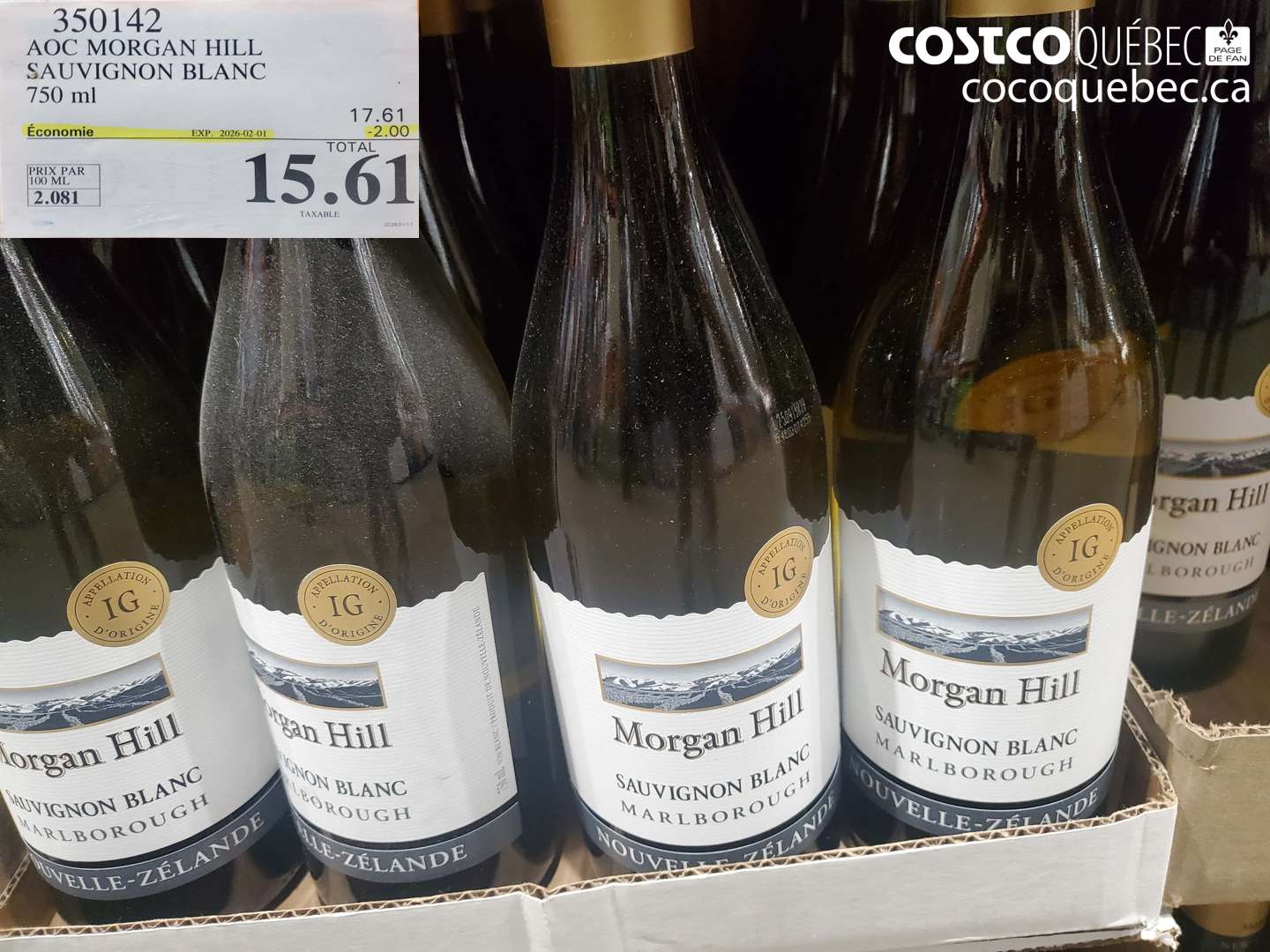 350142 AOC MORGAN HILL SAUVIGNON BLANC 750 ml ($2.00 INSTANT SAVINGS EXPIRES ON 2026-02-01) $15.61