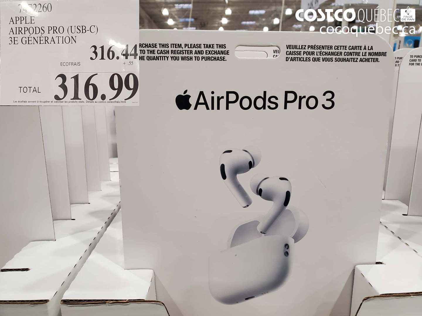 7472260 APPLE AIRPODS PRO (USB-C) 3E GENERATION $316.99