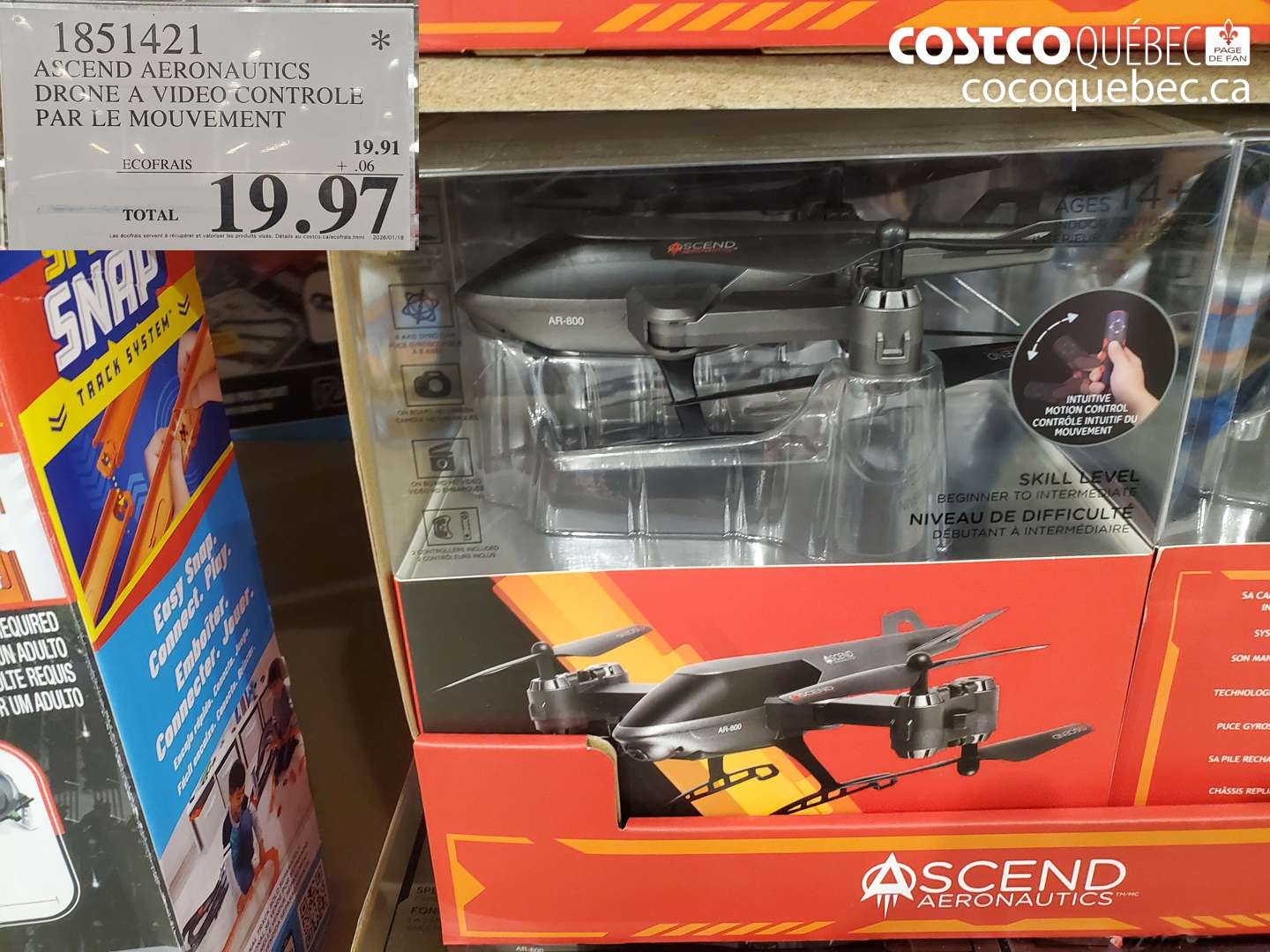 1851421 ASCEND AERONAUTICS DRONE A VIDEO CONTROLE PAR LE MOUVEMENT $19.97