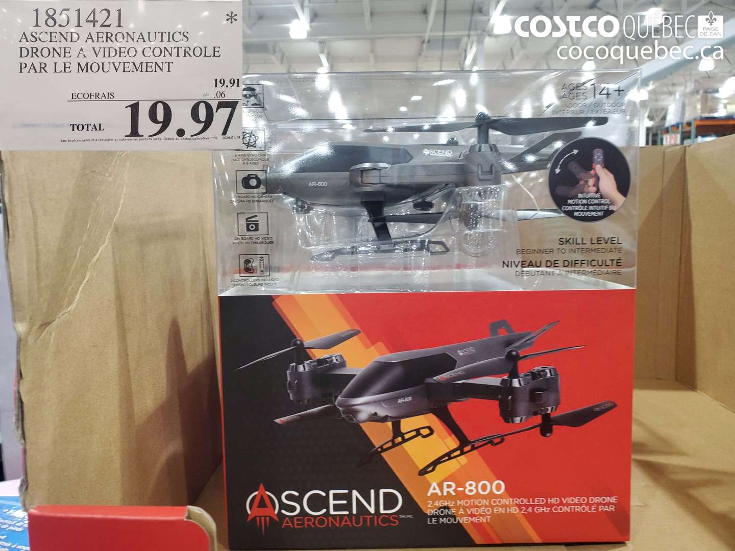 1851421 ASCEND AERONAUTICS DRONE A VIDEO CONTROLE PAR LE MOUVEMENT $19.97