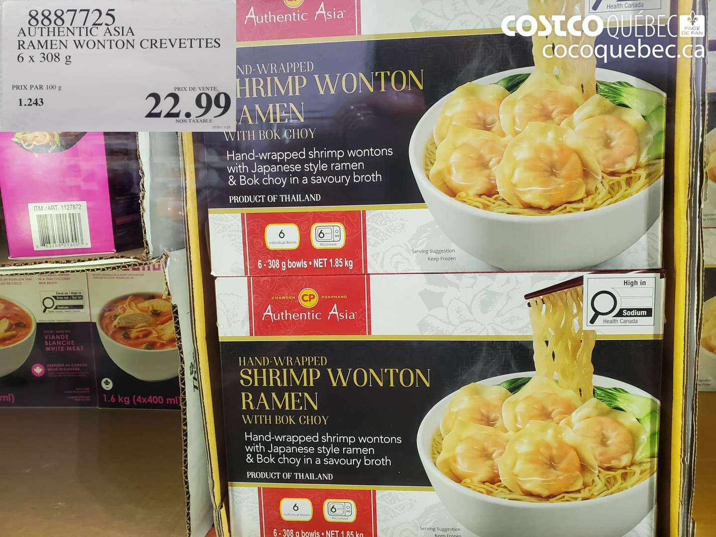 8887725 AUTHENTIC ASIA RAMEN WONTON CREVETTES 6 x 308 g $22.99