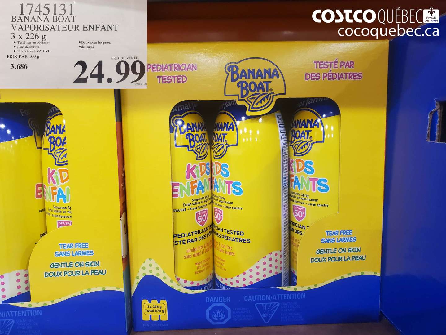 1745131 BANANA BOAT VAPORISATEUR ENFANT 3 x 226 g $24.99