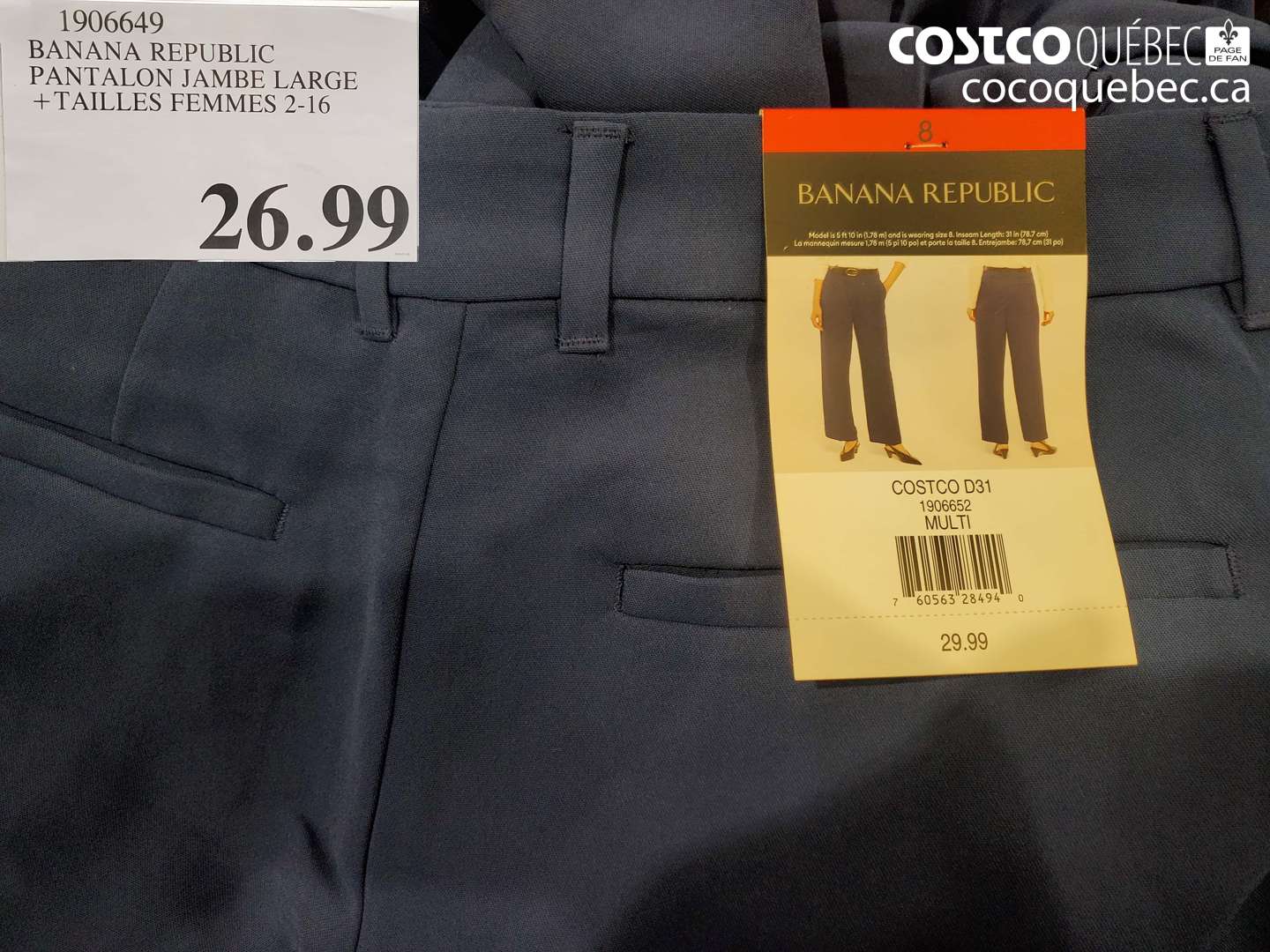 1906649 BANANA REPUBLIC PANTALON JAMBE LARGE + TAILLES FEMMES 2-16 $26.99