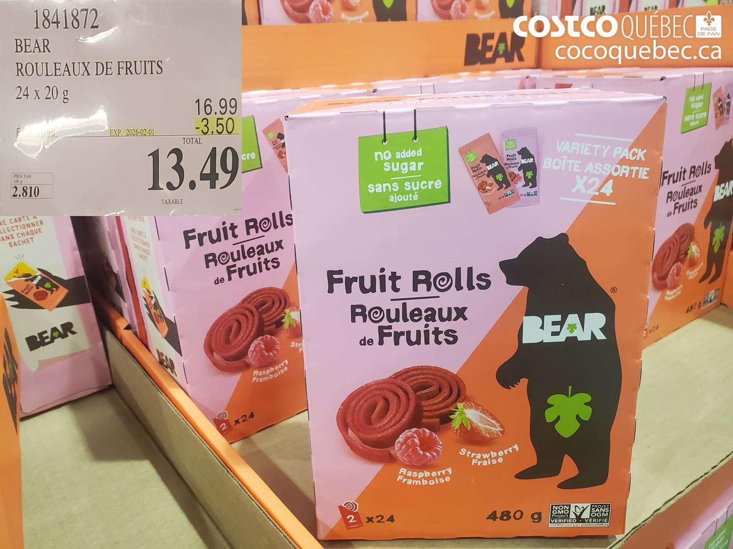 1841872 BEAR ROULEAUX DE FRUITS ($3.50 INSTANT SAVINGS EXPIRES ON 2026-02-01) $13.49