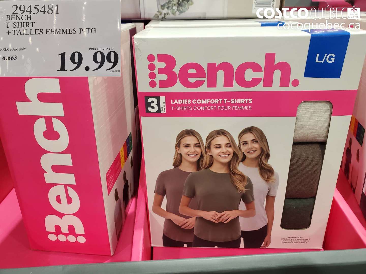 2945481 BENCH T-SHIRT + TAILLES FEMMES P-TG $19.99