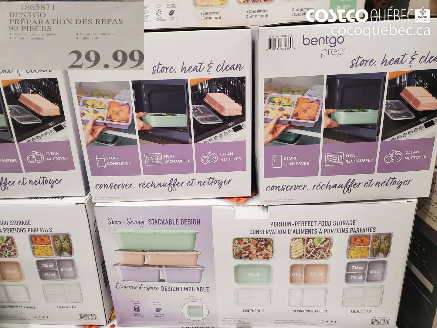 1865871 BENTGO PRÉPARATION DES REPAS 90 PIECES $29.99