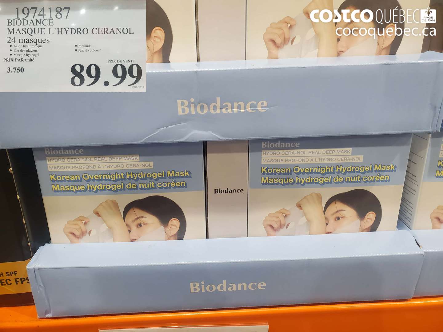 1974187 BIODANCE MASQUE L'HYDRO CERANOL 24 masques $89.99