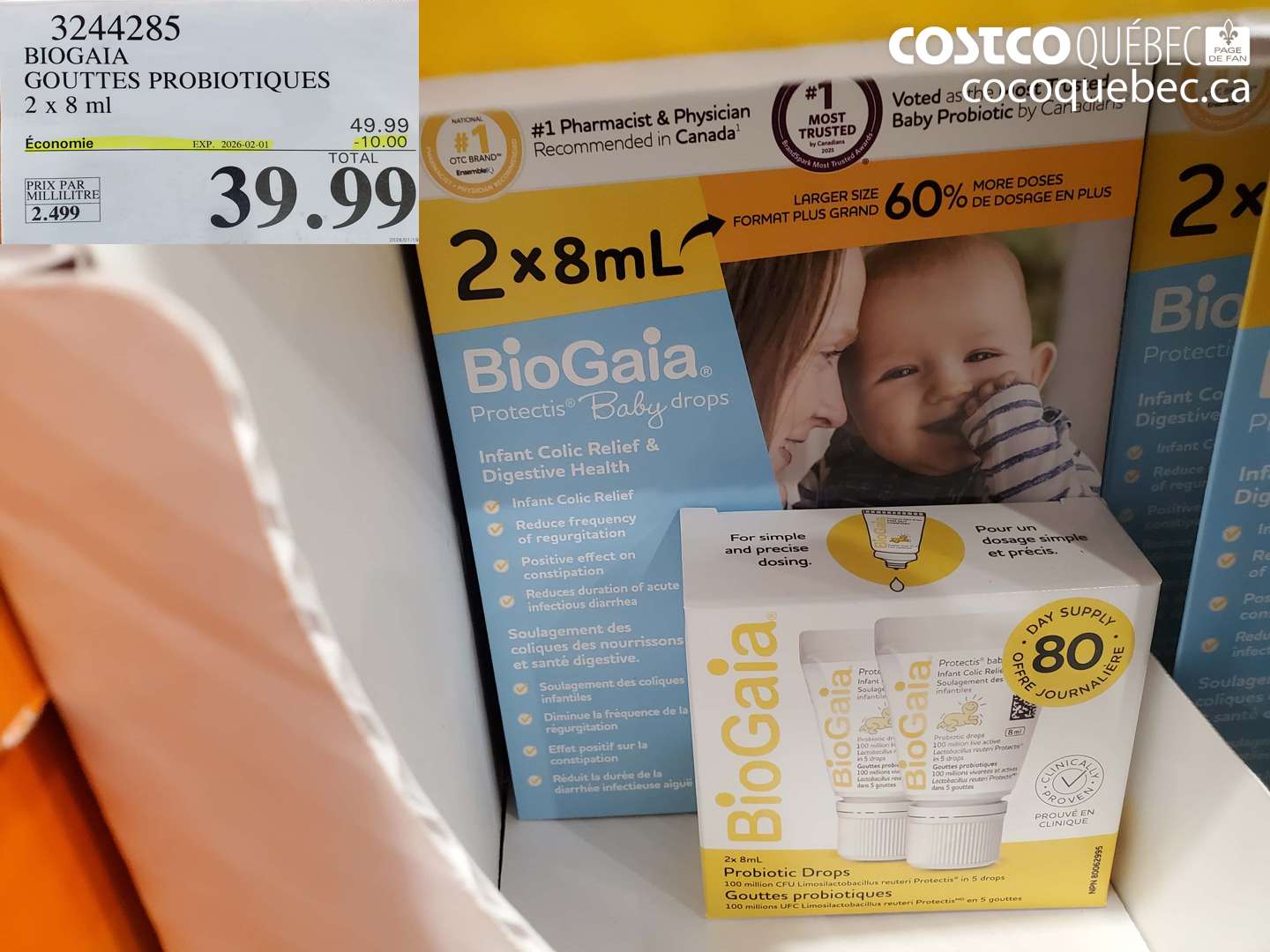 3244285 BIOGAIA GOUTTES PROBIOTIQUES 2 X 8ML ($10.00 INSTANT SAVINGS EXPIRES ON 2026-02-01) $39.99