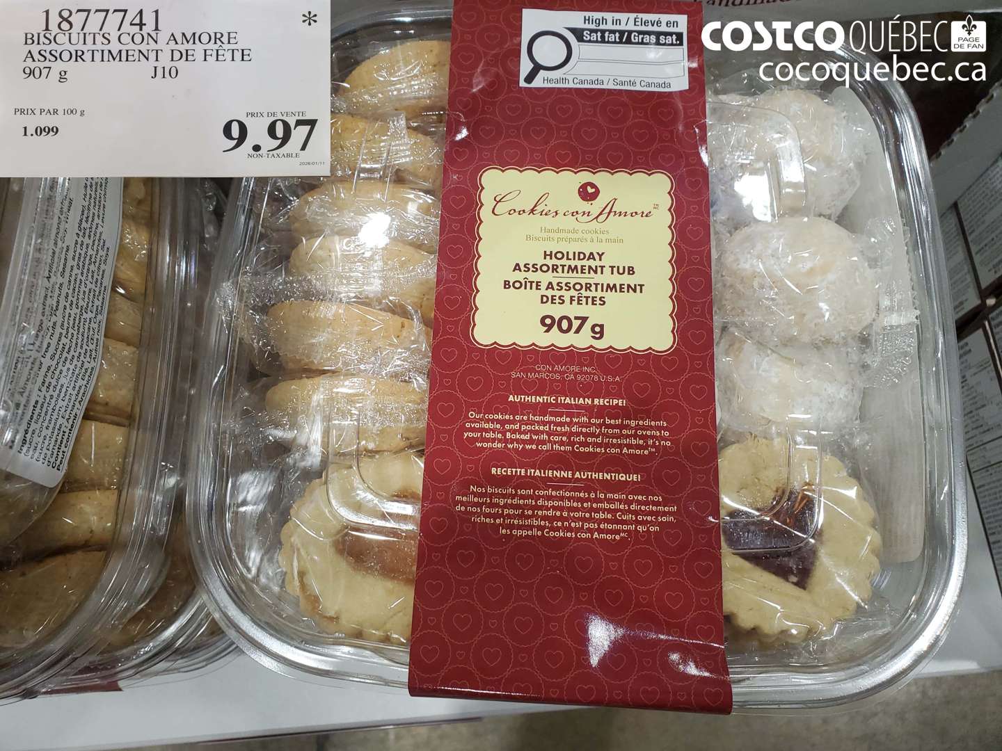 1877741 BISCUITS CON AMORE ASSORTIMENT DE FÊTE 907 g $9.97