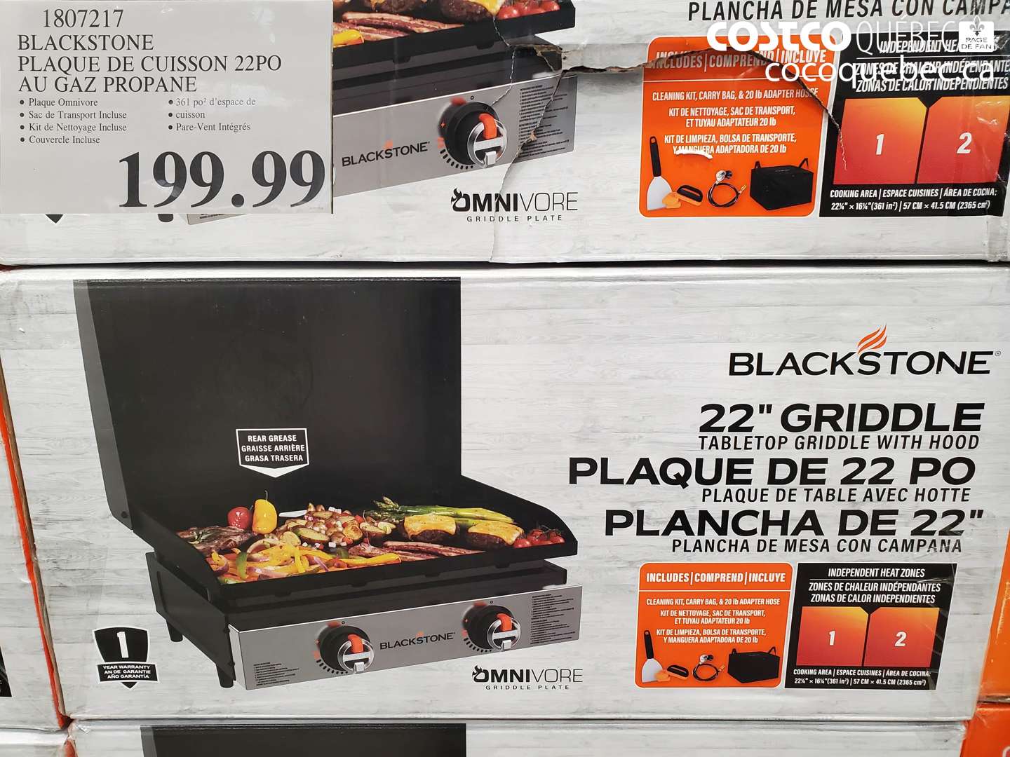 1807217 BLACKSTONE PLAQUE DE CUISSON 22PO AU GAZ PROPANE $199.99