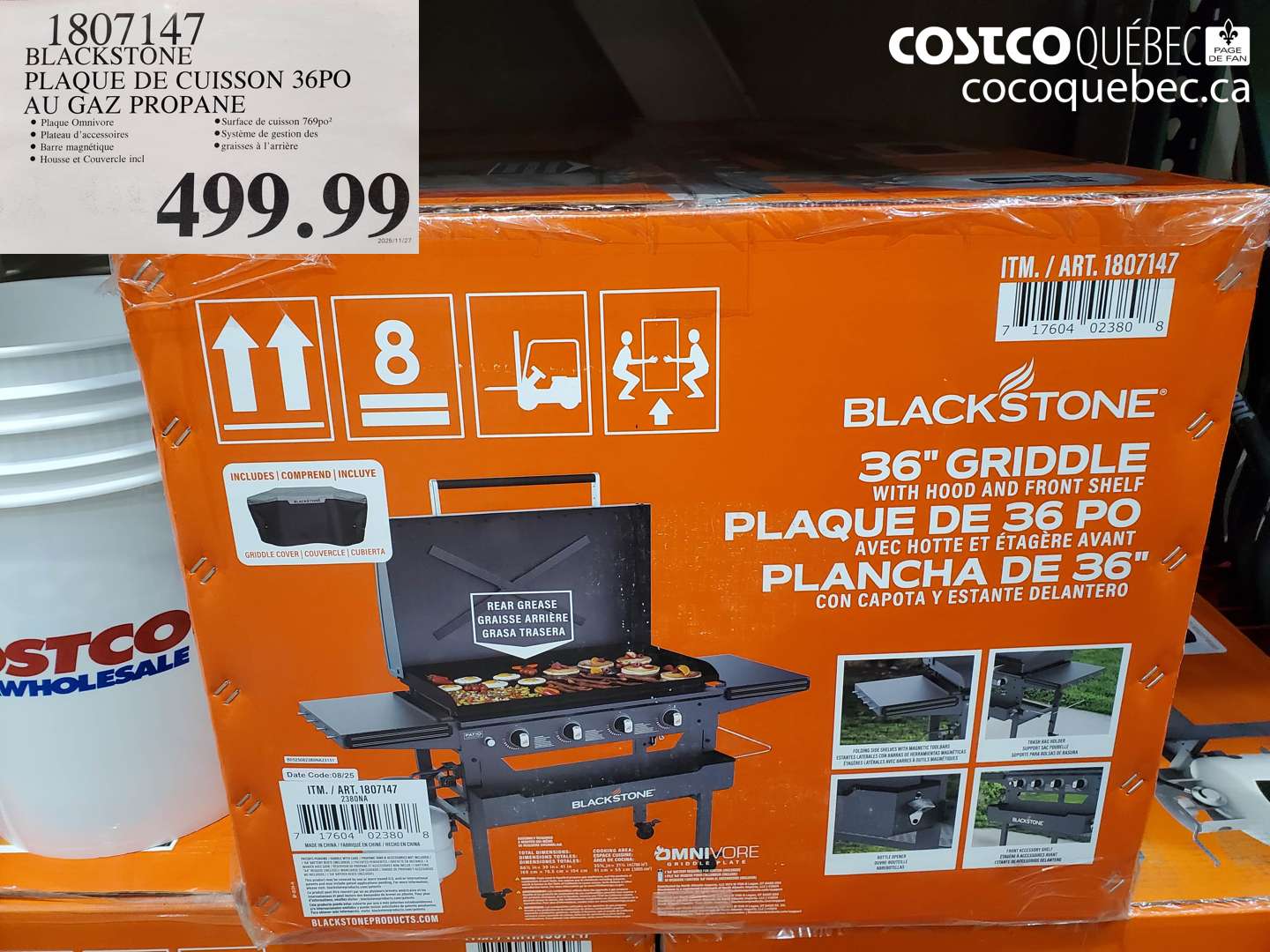 1807147 BLACKSTONE PLAQUE DE CUISSON 36PO AU GAZ PROPANE $499.99