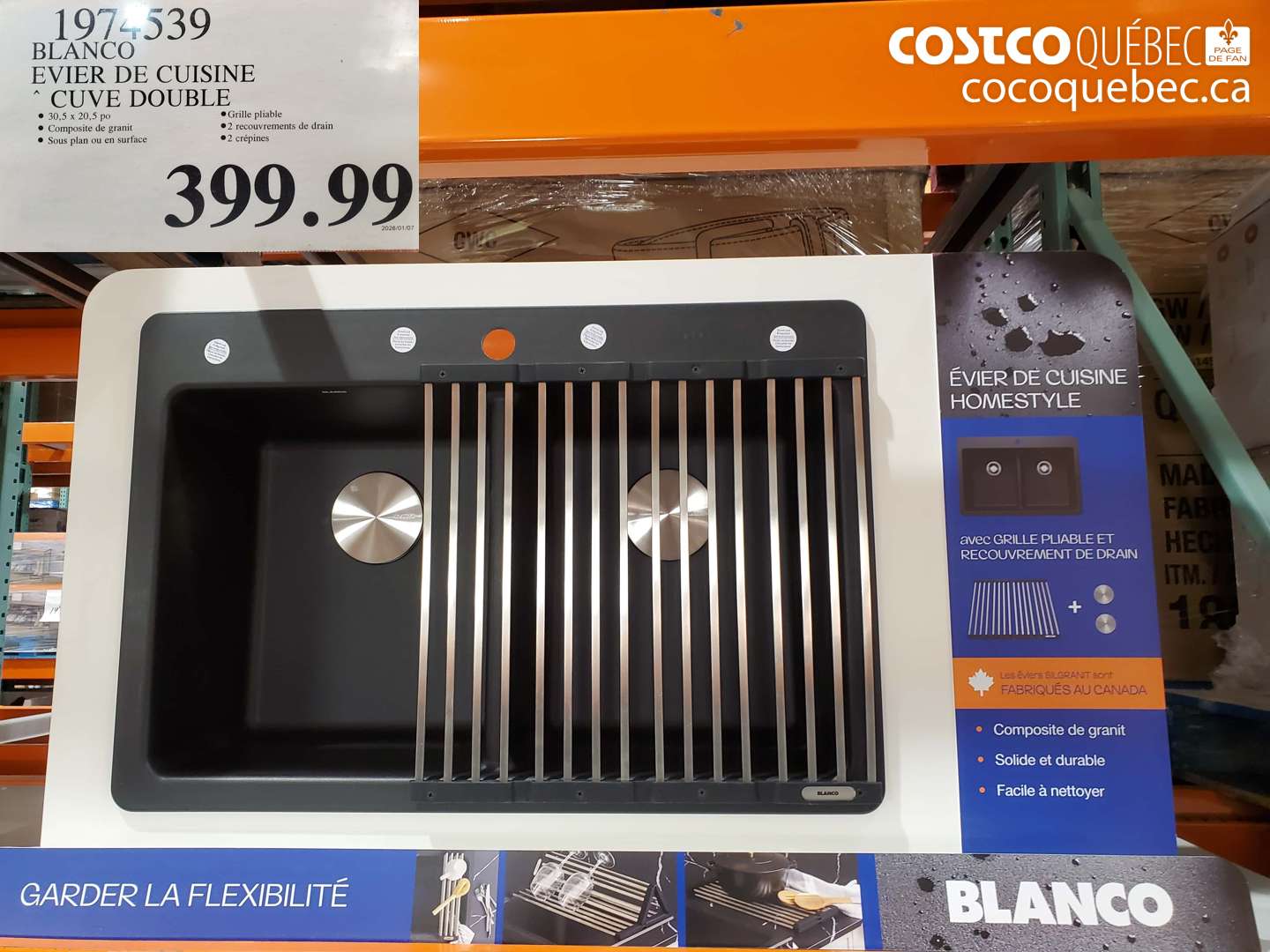 1974539 BLANCO EVIER DE CUISINE - CUVE DOUBLE $399.99