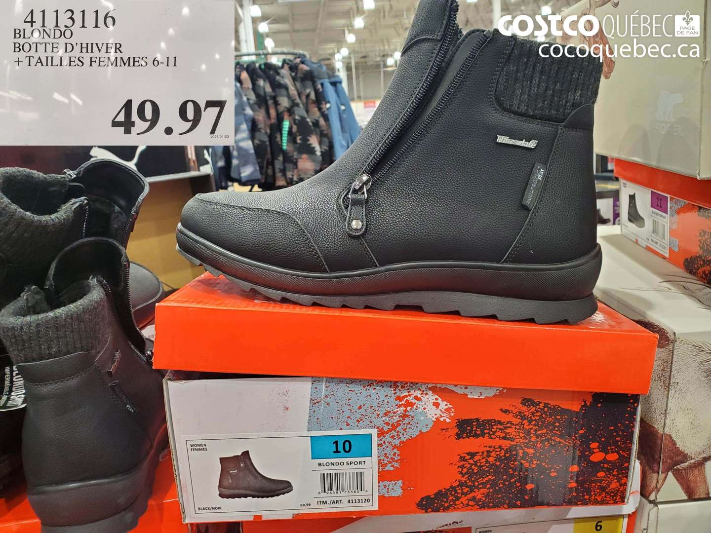 4113116 BLONDO BOTTE D'HIVER +TAILLES FEMMES 6-11 $49.97