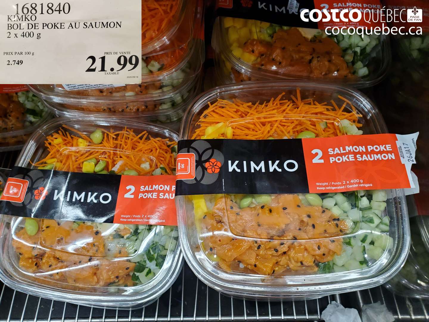 1681840 BOL DE POKE AU SAUMON 2 x 400 g $21.99