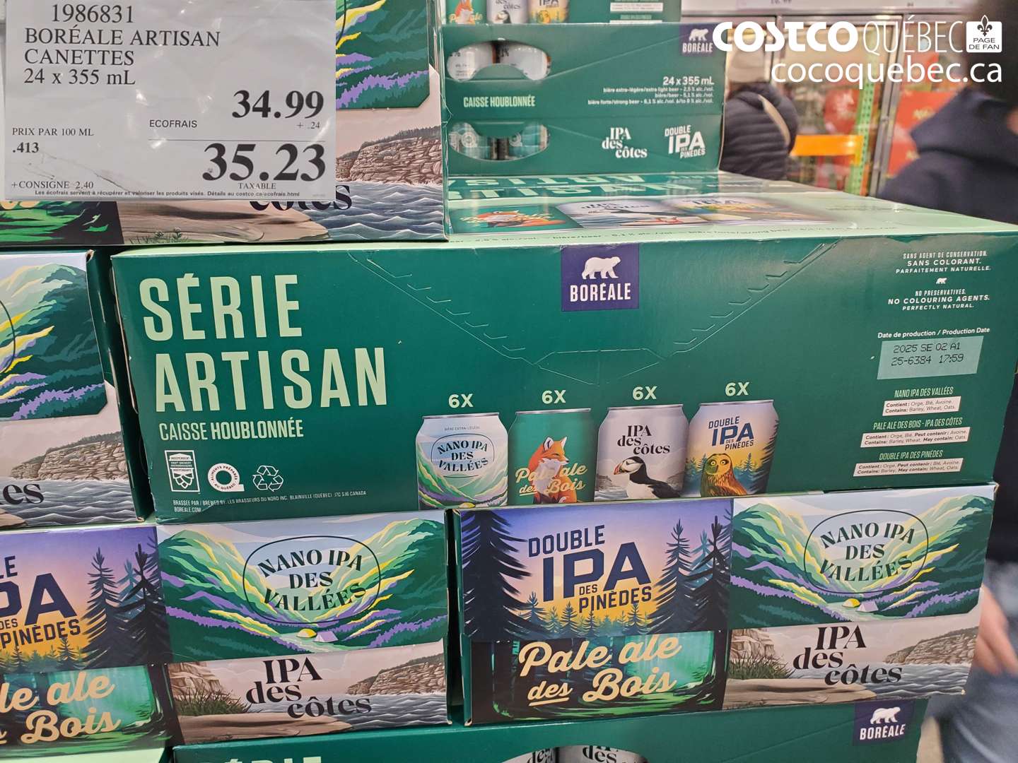 1986831 BORÉALE ARTISAN CANETTES 24 x 355 ml $35.23