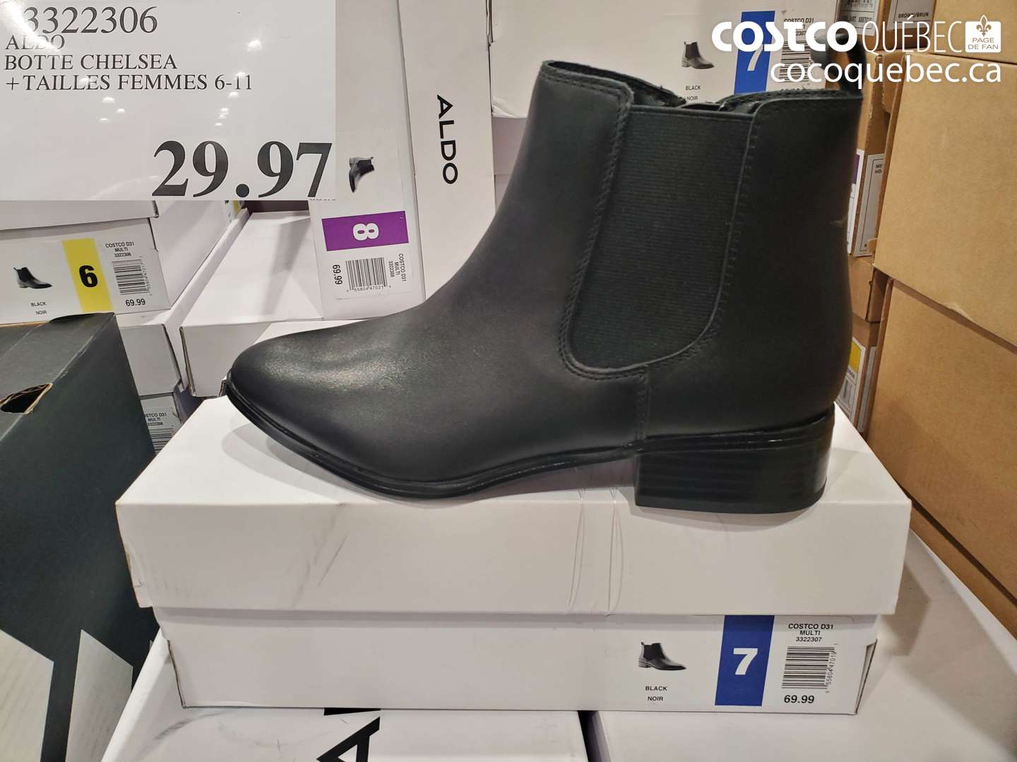 3322306 BOTTE CHELSEA +TAILLES FEMMES 6-11  $29.97