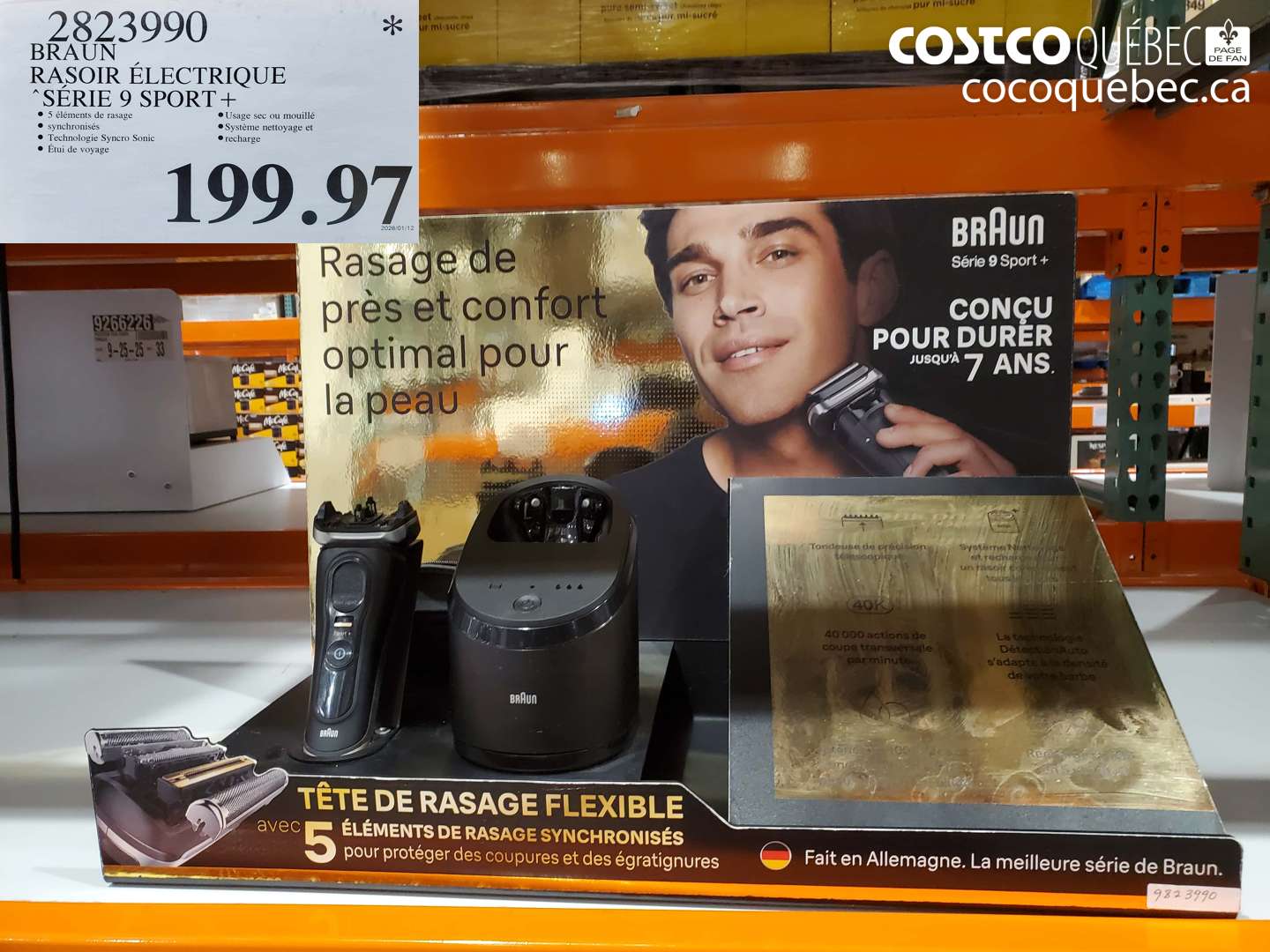 2823990 BRAUN RASOIR ÉLECTRIQUE SÉRIE 9 SPORT + ($80.00 INSTANT SAVINGS EXPIRES ON 2005-12-24) $199.97