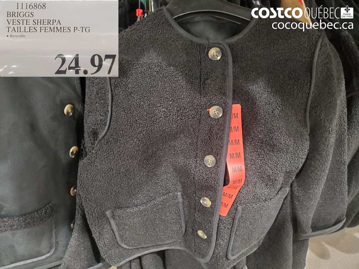 1116868 BRIGGS VESTE SHERPA TAILLES FEMMES P-TG $24.97