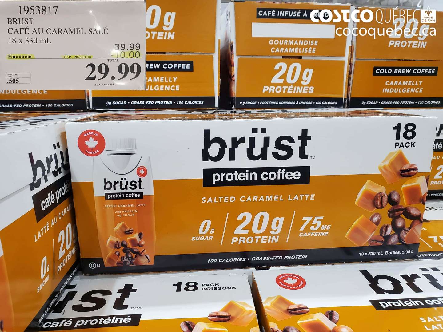1953817 BRUST CAFÉ AU CARAMEL SALÉ 18 x 330 mL ($10.00 INSTANT SAVINGS EXPIRES ON 2026-01-18) $29.99