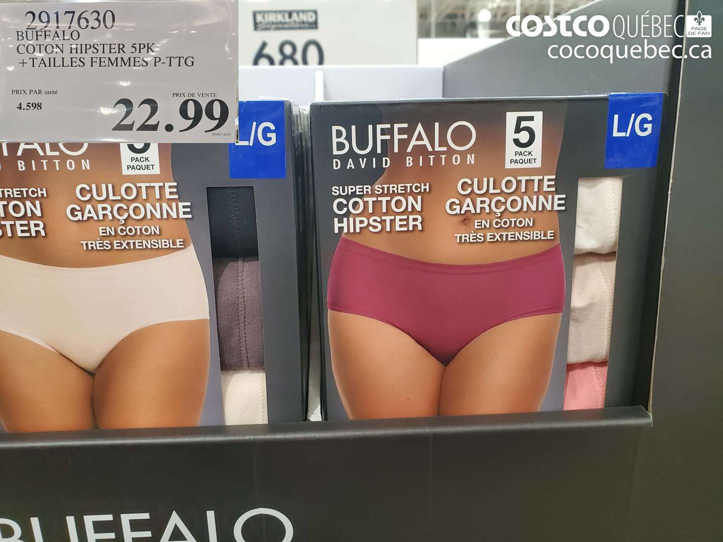 2917630 BUFFALO COTON HIPSTER 5PK + TAILLES FEMMES P-TTG $22.99