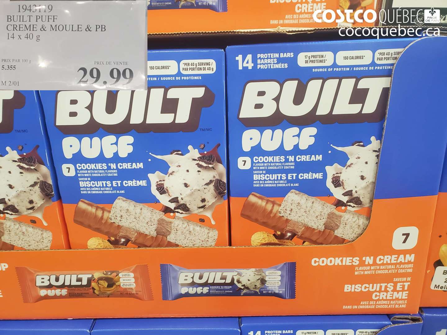 1943119 BUILT PUFF CREME & MOULE & PB 14 x 40 g $29.99