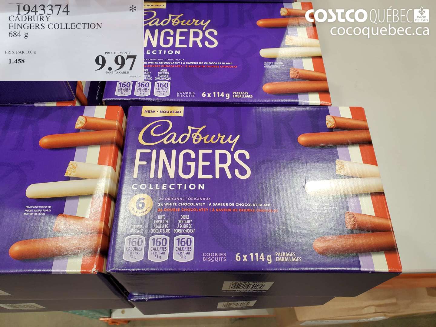 1943374 CADBURY FINGERS COLLECTION $9.97