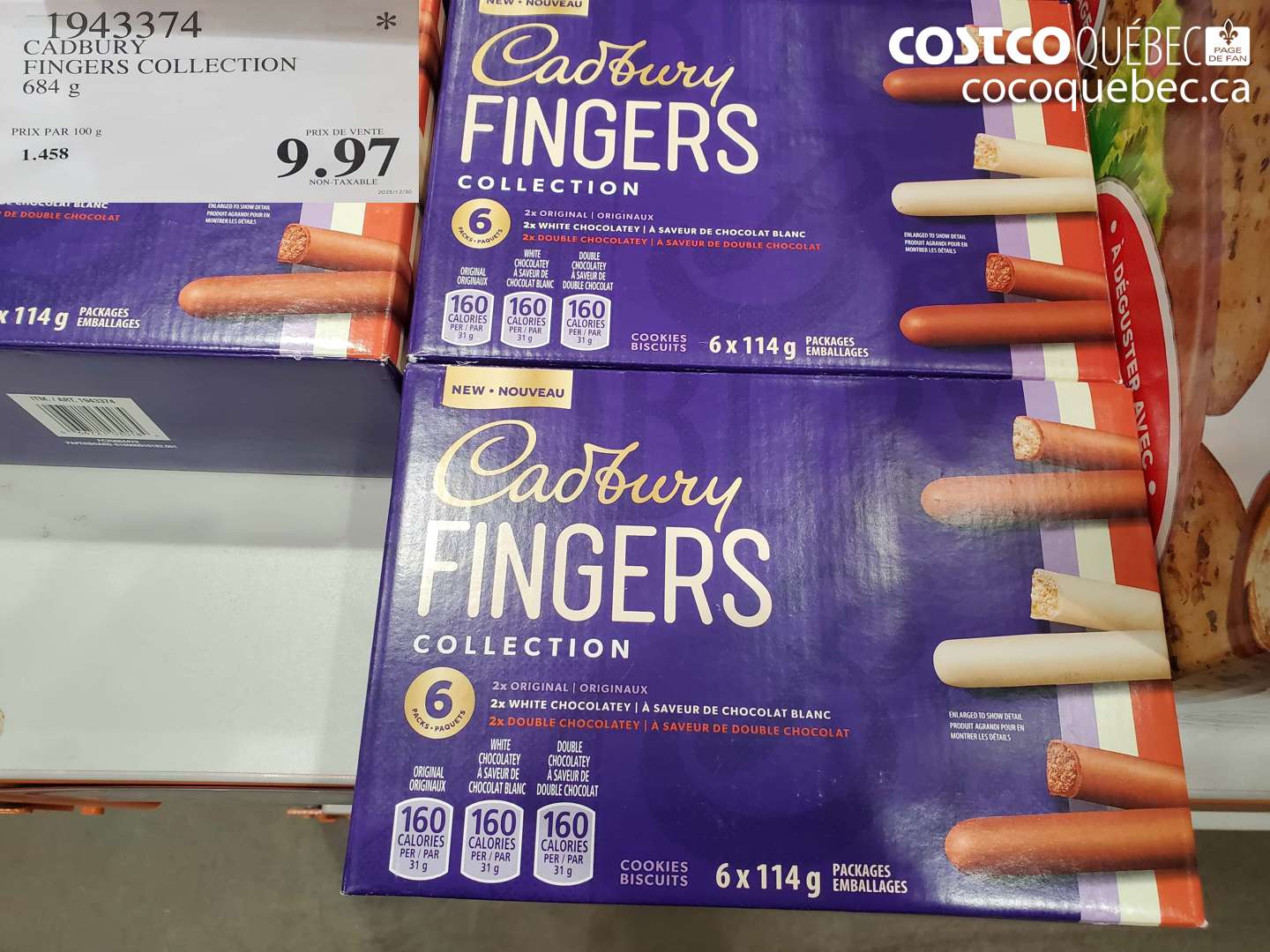 1943374 CADBURY FINGERS COLLECTION $9.97
