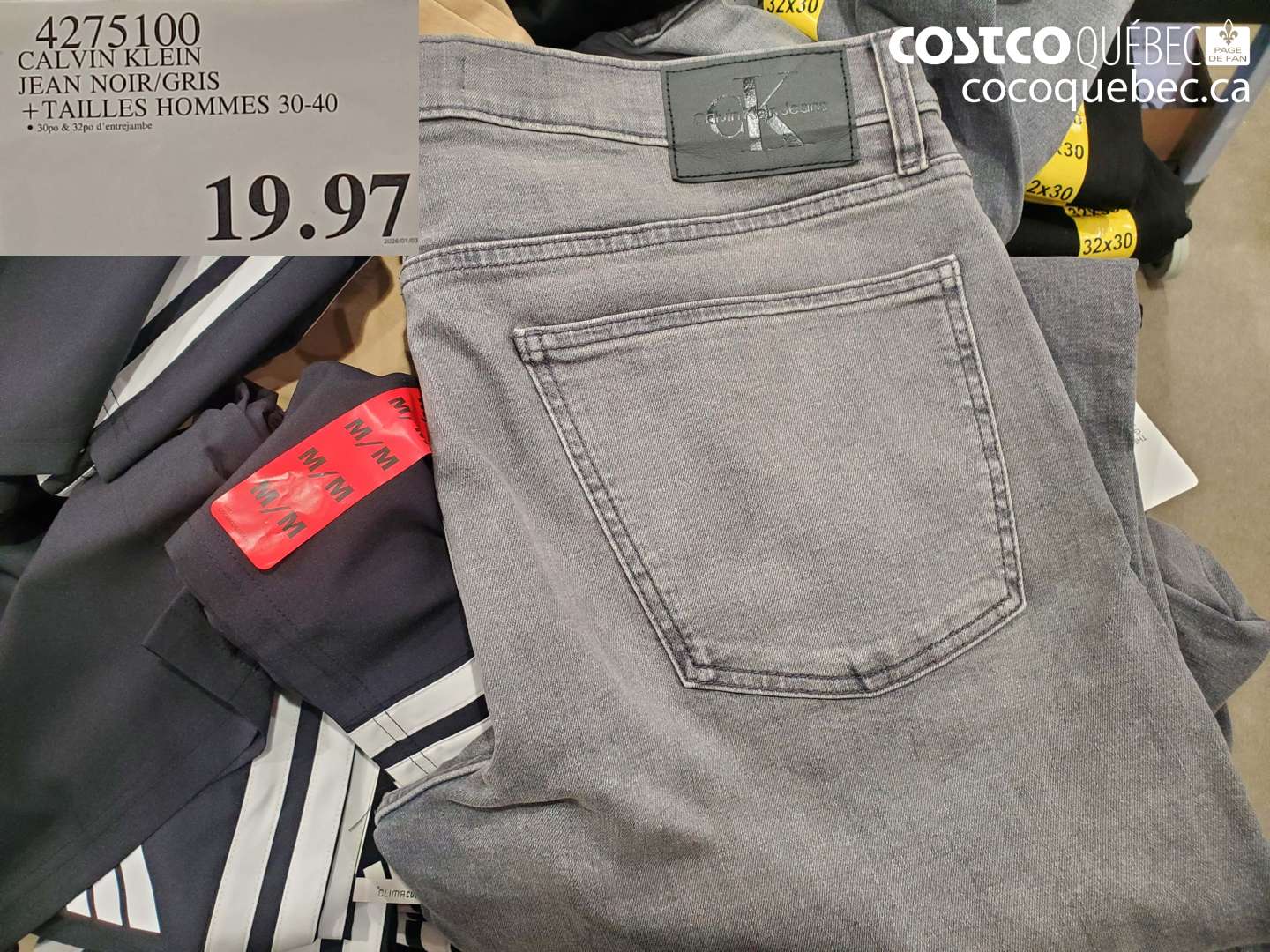 4275100 CALVIN KLEIN JEAN NOIR/GRIS +TAILLES HOMMES 30-40  $19.97