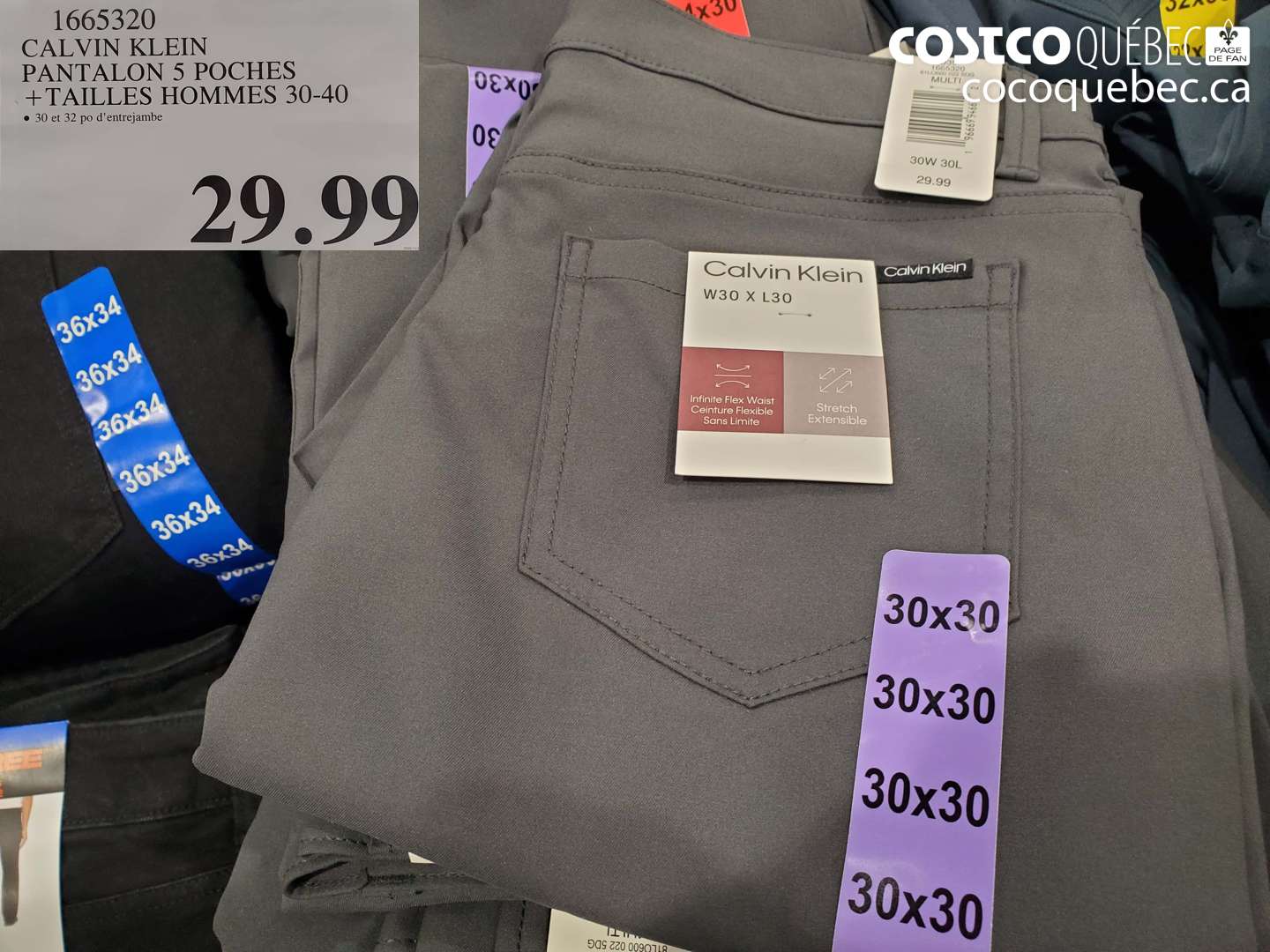 1665320 CALVIN KLEIN PANTALON 5 POCHES + TAILLES HOMMES 30-40 $29.99