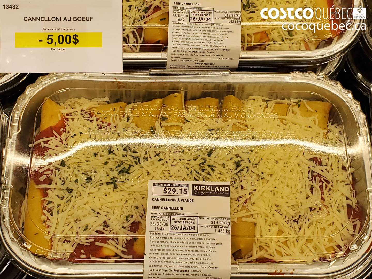 13482 CANNELONI AU BOEUF ($5.00 INSTANT SAVINGS)