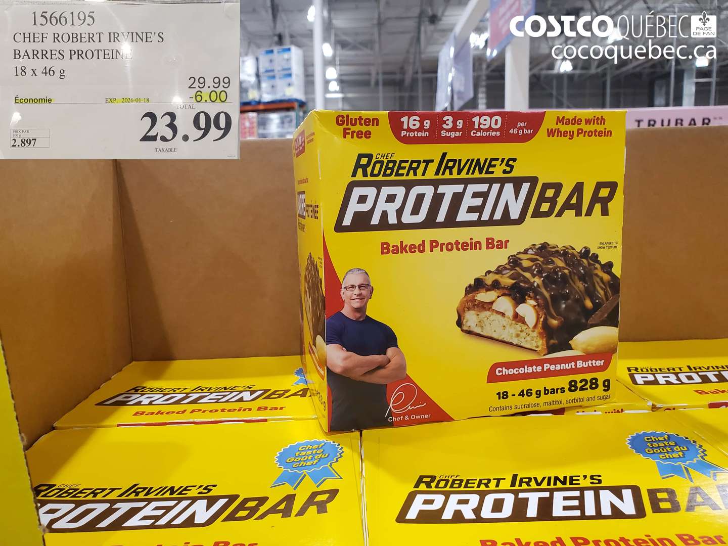 1566195 CHEF ROBERT IRVINE'S BARRES PROTEINE ($6.00 INSTANT SAVINGS EXPIRES ON 2026-01-18) $23.99