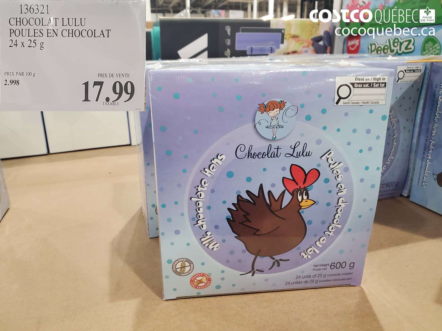 136321 CHOCOLAT LULU POULES EN CHOCOLAT 24x25 G  $17.99