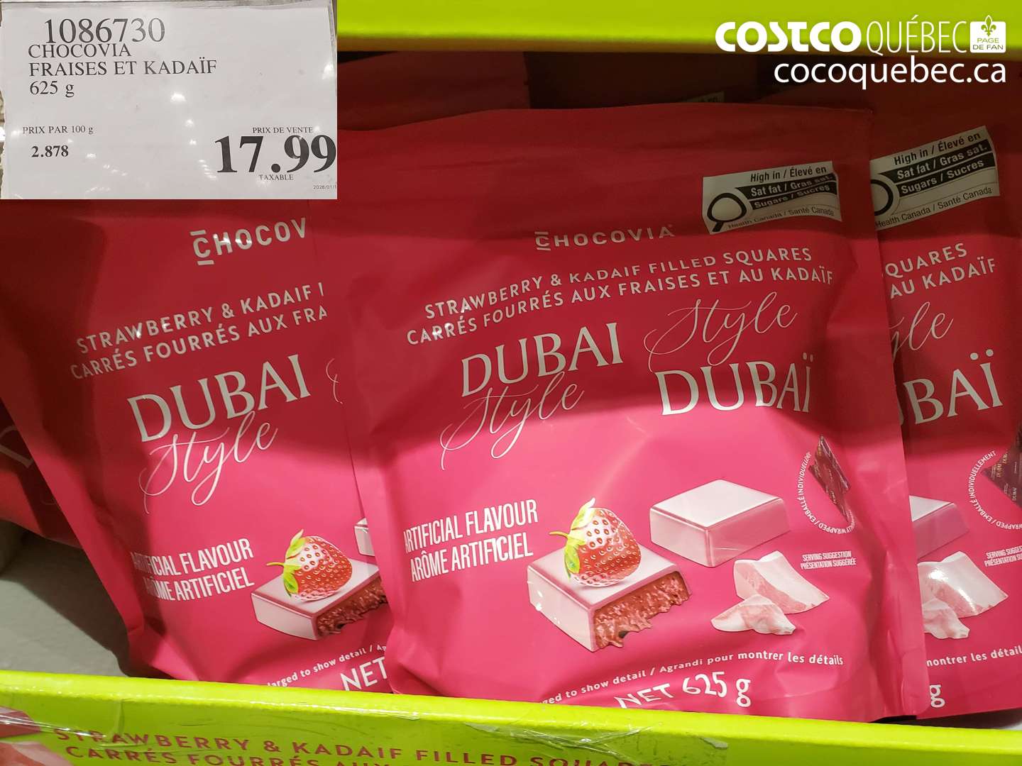1086730 CHOCOVIA FRAISES ET KADAÏF $17.99