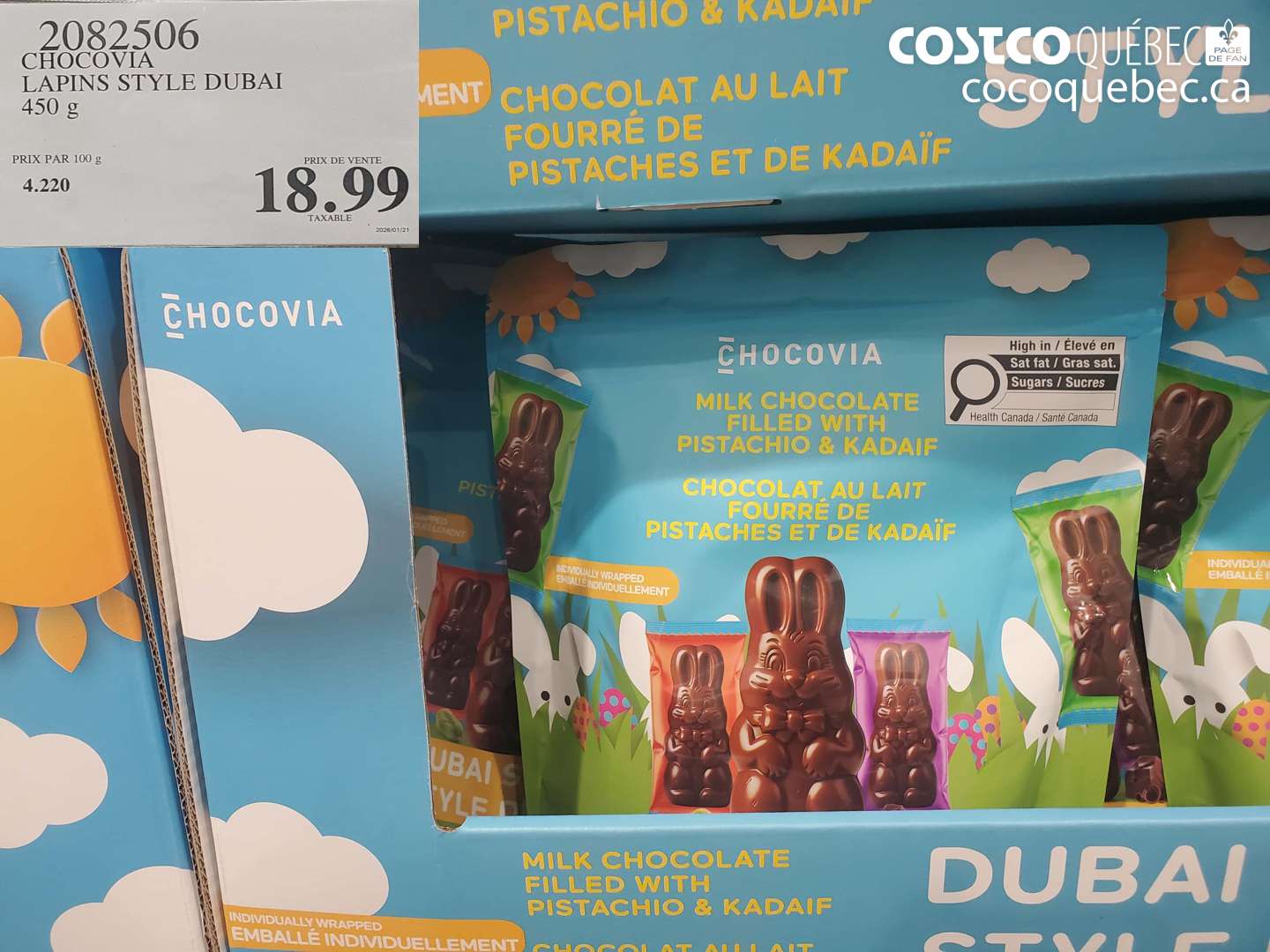 2082506 CHOCOVIA LAPINS STYLE DUBAI 450 g $18.99