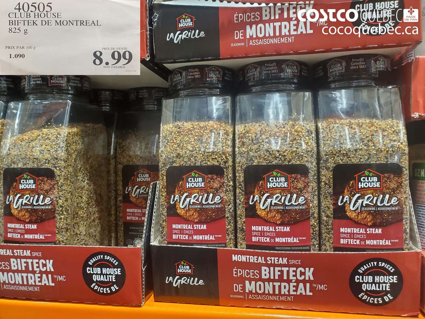 40505 CLUB HOUSE BIFTEK DE MONTREAL 825 g $8.99