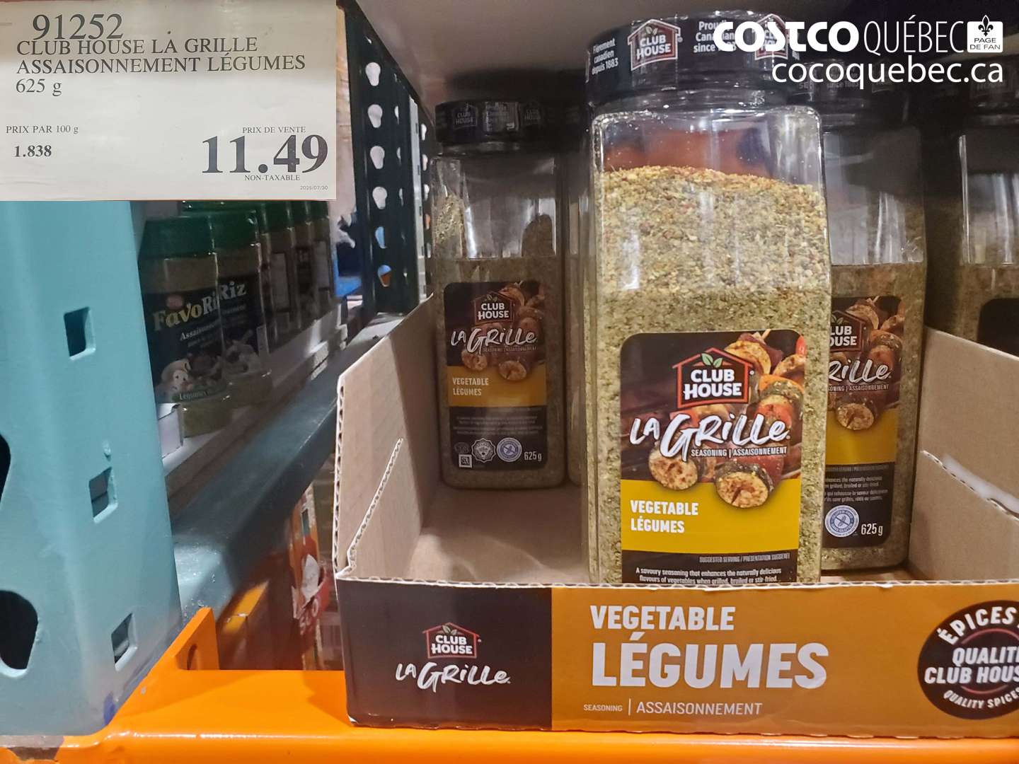 91252 CLUB HOUSE LA GRILLE ASSAISONNEMENT LÉGUMES $11.49