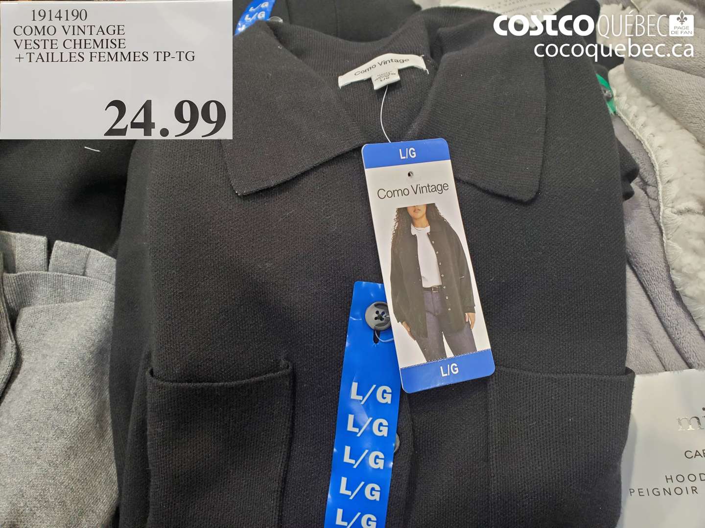 1914190 COMO VINTAGE VESTE CHEMISE + TAILLES FEMMES TP-TG $24.99