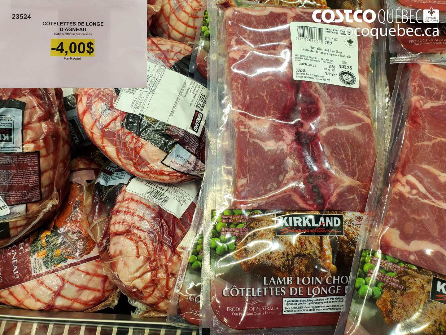 23524 COTELETTES DE LONGE D'AGNEAU  ($4.00 INSTANT SAVINGS)