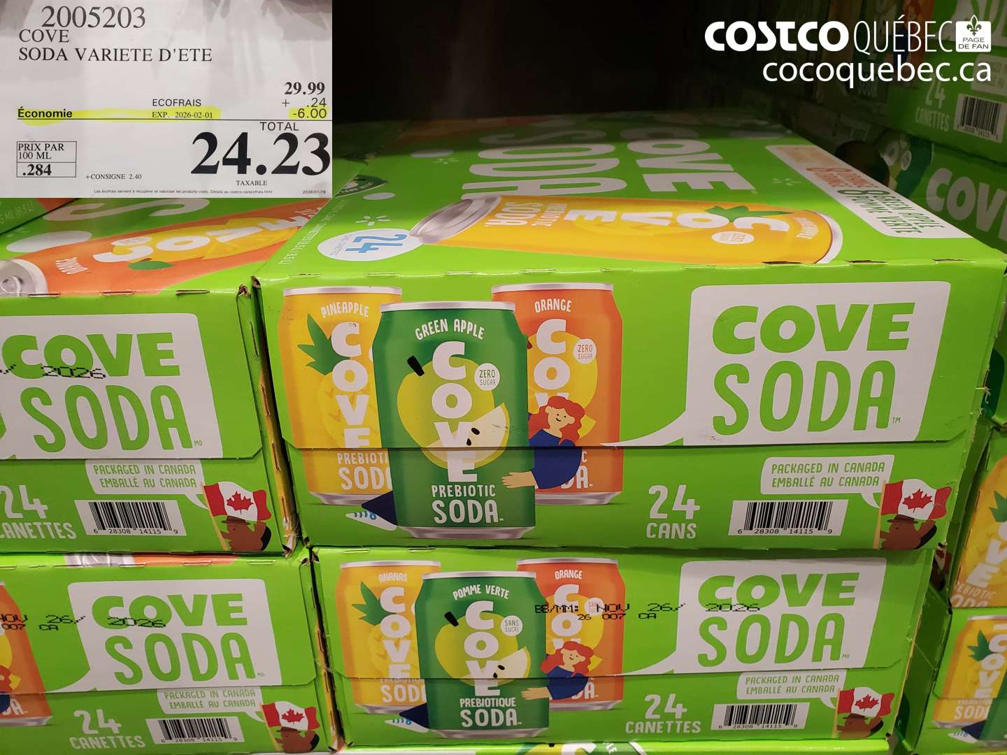 2005203 COVE SODA VARIETE D'ETE ($6.00 INSTANT SAVINGS EXPIRES ON 2026-02-01) $24.23