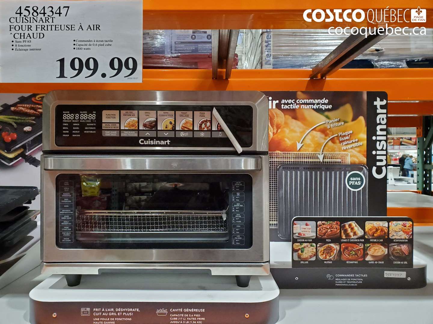 4584347 CUISINART FOUR FRITEUSE À AIR CHAUD $199.99